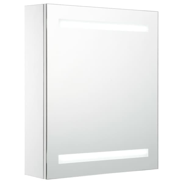 Badeværelsesskab med spejl + LED-lys 50x13,5x60 cm - Badeværelsesskab - Badeværelsesskabe - Home & Living