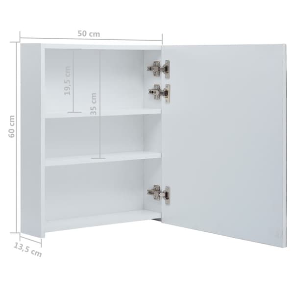 Badeværelsesskab med spejl + LED-lys 50x13,5x60 cm - Badeværelsesskab - Badeværelsesskabe - Home & Living