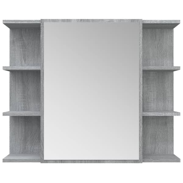 Kylpyhuoneen peilikaappi harmaa Sonoma 80x20,5x64 cm puu - Peilikaappi - Peilikaapit - Home & Living