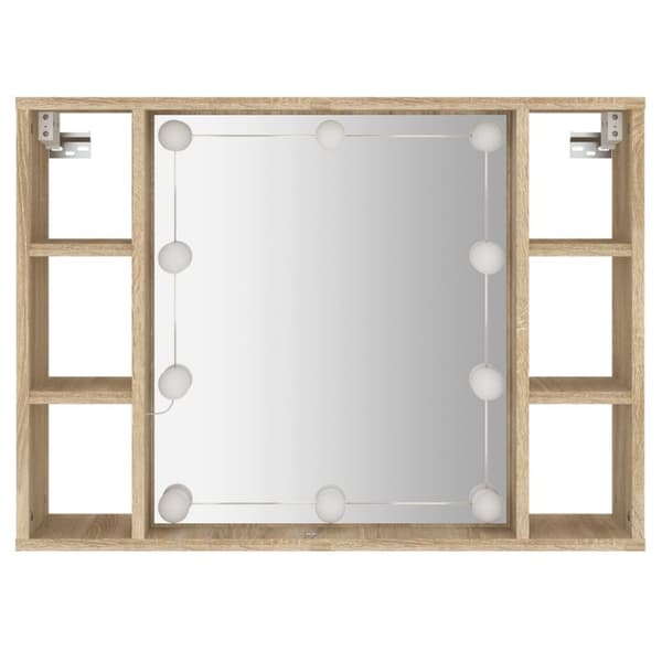 Peilikaappi LED-valoilla Sonoma-tammi 76x15x55 cm - Peilikaappi - Peilikaapit - Home & Living