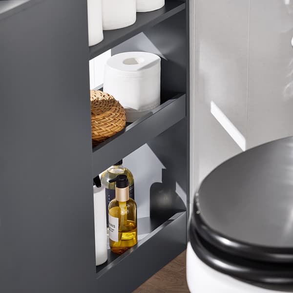 SoBuy Toiletpapirholder Toilet opbevaring Stativ Badeværelsesskab BZR106-DG