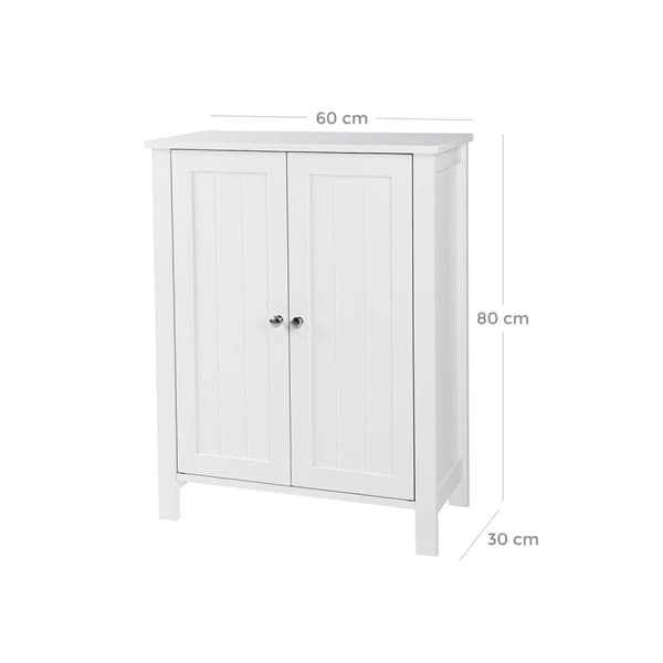 Rootz Badeværelsesskab - Opbevaringsenhed - Organizer - MDF-plade - Hvid - 60 cm x 80 cm x 30 cm - 87 cm x 36 cm x 19 cm - 12,4 kg - 1 x tilbehørstask