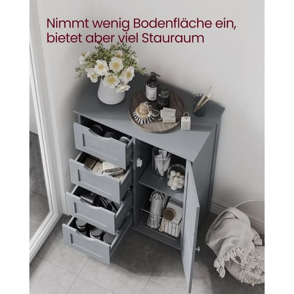 Rootz Mystical Grey Badeværelsesskab - Opbevaringsenhed - Organizer - MDF-materiale - 30 cm x 55 cm x 82 cm - Letvægts - Robust - Nem montering