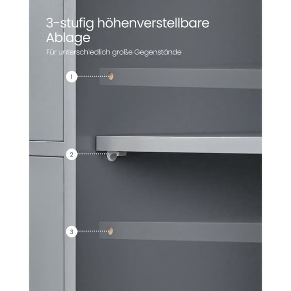 Rootz Mystical Grey Badeværelsesskab - Opbevaringsenhed - Organizer - MDF-materiale - 30 cm x 55 cm x 82 cm - Letvægts - Robust - Nem montering