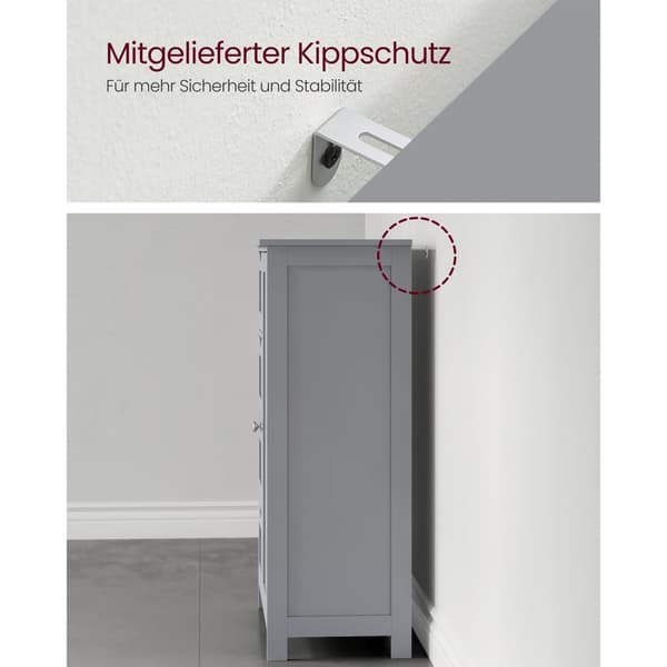 Rootz Mystical Grey Badeværelsesskab - Opbevaringsenhed - Organizer - MDF-materiale - 30 cm x 55 cm x 82 cm - Letvægts - Robust - Nem montering
