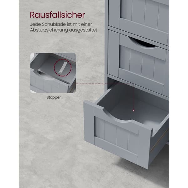 Rootz Mystical Grey Badeværelsesskab - Opbevaringsenhed - Organizer - MDF-materiale - 30 cm x 55 cm x 82 cm - Letvægts - Robust - Nem montering