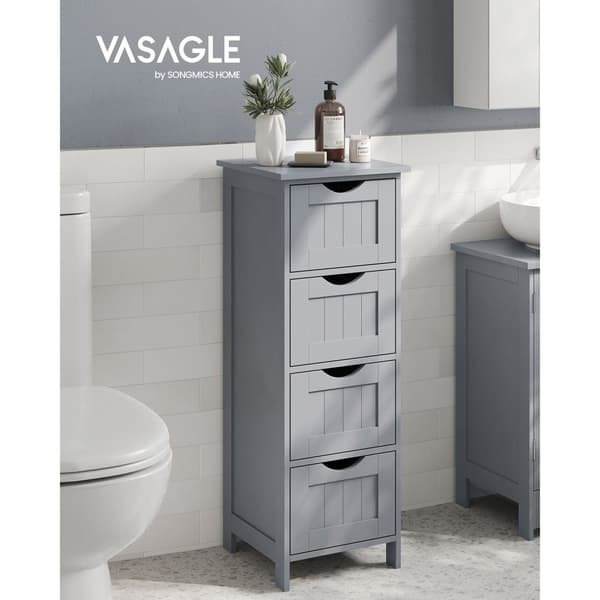 Rootz Badeværelsesmøbler - Opbevaringsskab - Organizer - MDF-plade - 30 cm x 30 cm x 82 cm - Mystic Grey - Monteringssæt - Anti-Tip-enhed - 90 kg Topb