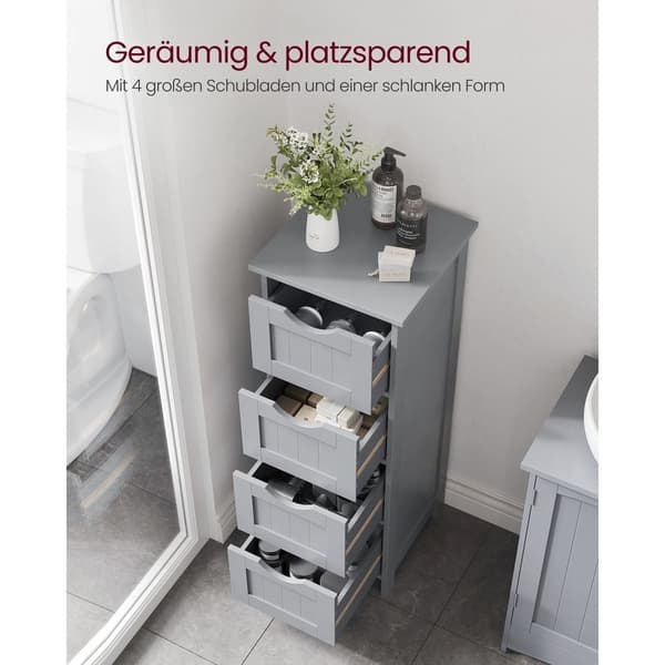 Rootz Badeværelsesmøbler - Opbevaringsskab - Organizer - MDF-plade - 30 cm x 30 cm x 82 cm - Mystic Grey - Monteringssæt - Anti-Tip-enhed - 90 kg Topb