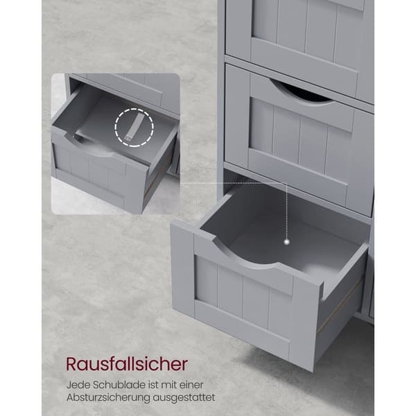 Rootz Badeværelsesmøbler - Opbevaringsskab - Organizer - MDF-plade - 30 cm x 30 cm x 82 cm - Mystic Grey - Monteringssæt - Anti-Tip-enhed - 90 kg Topb