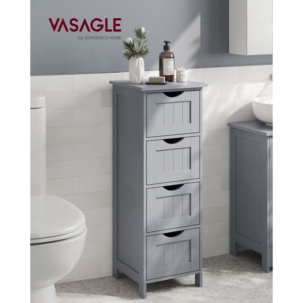 Rootz Badeværelsesmøbler - Opbevaringsskab - Organizer - MDF-plade - 30 cm x 30 cm x 82 cm - Mystic Grey - Monteringssæt - Anti-Tip-enhed - 90 kg Topb