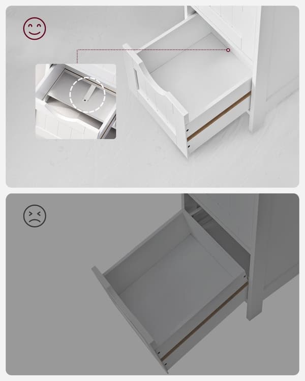 Rootz sidoskåp - Byrå - Förvaringsorganisatör - Funktionell design - Robust utförande - Utrymmesbesparande - 30 cm x 82 cm x 30 cm - Vit - MDF-skiva -