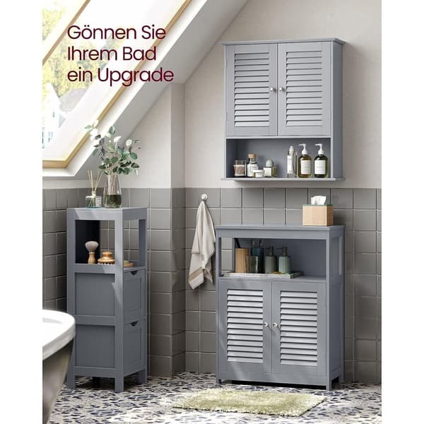 Rootz Badeværelsesskab - Opbevaringsenhed - Organizer - MDF-konstruktion - Mystical Grey - 30cm x 30cm x 82cm - Letvægts - Robust - Nem montering