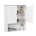 Miniatyrbillede 5 af 8: Rootz badeværelsesskab - Opbevaringsskab - Hygiejneorganisering - Hvid MDF - 60 cm x 20 cm x 70 cm - Åbent rum - Justerbar hylde - Forkromede knopper