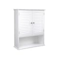 Miniatyrbillede 1 af 8: Rootz badeværelsesskab - Opbevaringsskab - Hygiejneorganisering - Hvid MDF - 60 cm x 20 cm x 70 cm - Åbent rum - Justerbar hylde - Forkromede knopper