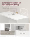 Miniatyrbillede 5 af 6: Rootz Badeværelsesskab - Opbevaringsenhed - Spånplader - Klassisk hvid - Rummeligt design - Nem montering - Anti-Tip funktion - 40 cm x 18 cm x 134,4
