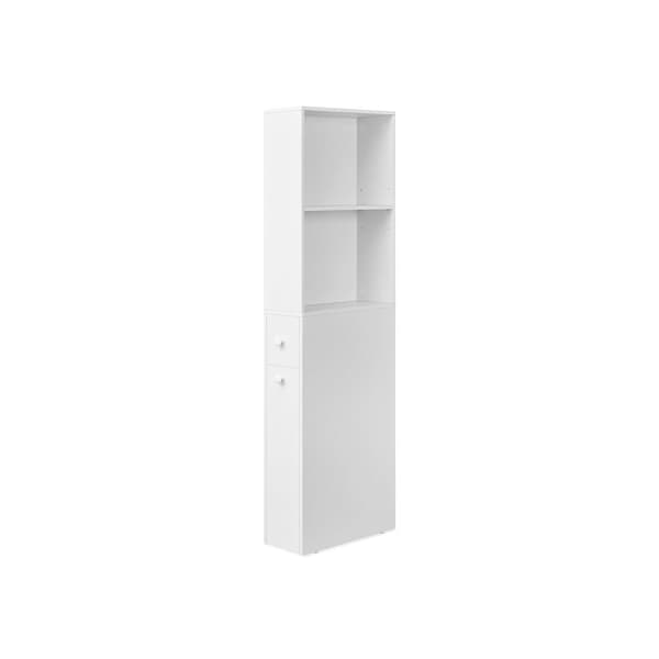 Rootz Badeværelsesskab - Opbevaringsenhed - Spånplader - Klassisk hvid - Rummeligt design - Nem montering - Anti-Tip funktion - 40 cm x 18 cm x 134,4