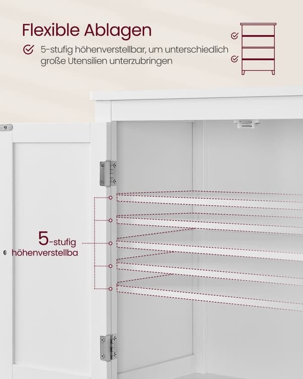 Rootz Classic White Badrumsskåp - Förvaringsenhet - MDF-möbler - Rymlig design - Enkel montering - 30cm x 60cm x 110cm