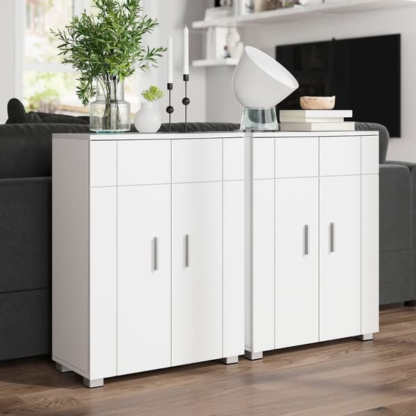 Rootz White Badeværelsesskab - Opbevaringsenhed - Organizer - MDF spånplade - 60 cm x 30 cm x 82 cm - 18 kg - 60 kg Kapacitet