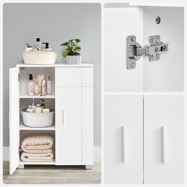 Rootz White Badeværelsesskab - Opbevaringsenhed - Organizer - MDF spånplade - 60 cm x 30 cm x 82 cm - 18 kg - 60 kg Kapacitet