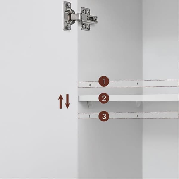 Rootz White Badeværelsesskab - Opbevaringsenhed - Organizer - MDF spånplade - 60 cm x 30 cm x 82 cm - 18 kg - 60 kg Kapacitet