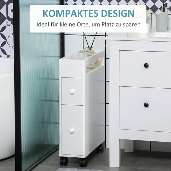 Rootz Kleankin kylpyhuonekaappi - Ohut säilytysyksikkö - Pyörivä järjestely - Helppo liikutelta - Tilaa säästävä muotoilu - Vedenkestävä - 16L x 49,5W