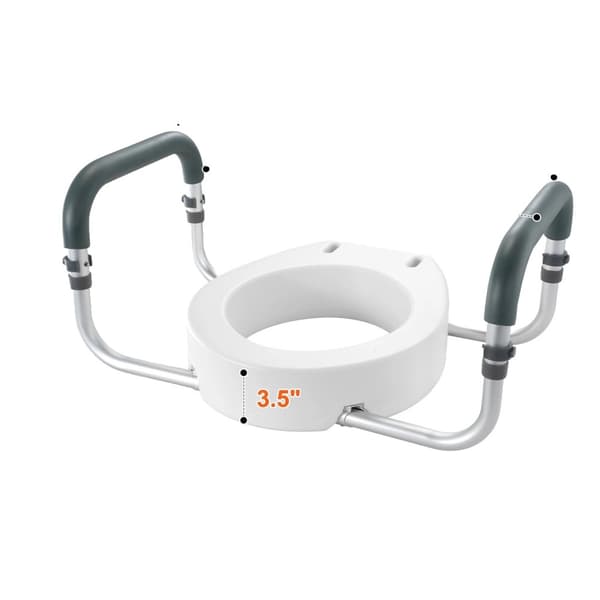 Korotettu WC-istuin, korkeus 35 cm, maksimipaino 300 lbs (136 kg), 3,5 tuumaa