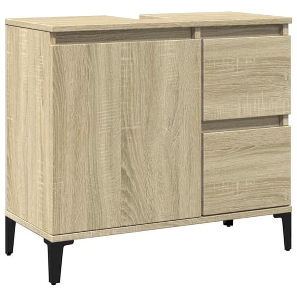 vidaXL badeværelsesskab 65x33x60 cm konstrueret træ sonoma-eg