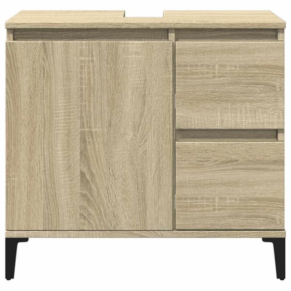 vidaXL badeværelsesskab 65x33x60 cm konstrueret træ sonoma-eg