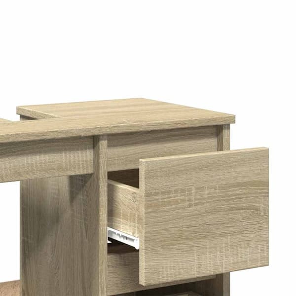 vidaXL badeværelsesskab 65x33x60 cm konstrueret træ sonoma-eg