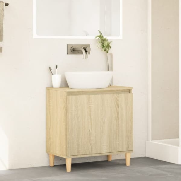 vidaXL underskab til håndvask 58x33x60 cm konstrueret træ sonoma-eg