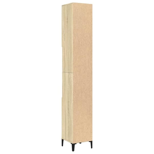 vidaXL badeværelsesskab 30x30x190 cm konstrueret træ sonoma-eg