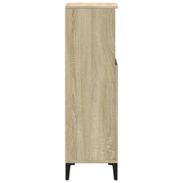 vidaXL badeværelsesskab 30x30x100 cm konstrueret træ sonoma-eg