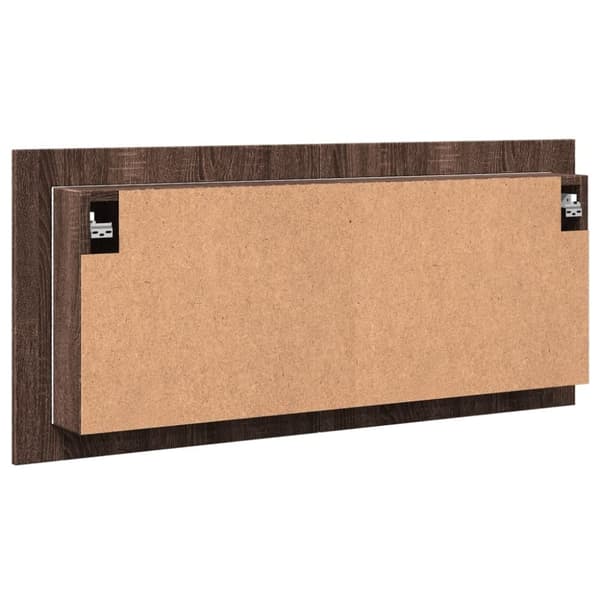 vidaXL badeværelsesskab m. spejl og LED-lys 100x12x45 cm brun eg