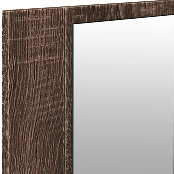 vidaXL badeværelsesskab m. spejl og LED-lys 100x12x45 cm brun eg
