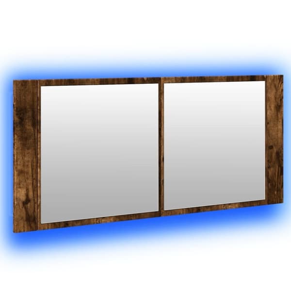 vidaXL Kylpyhuoneen LED peilikaappi savutammi 100x12x45 cm