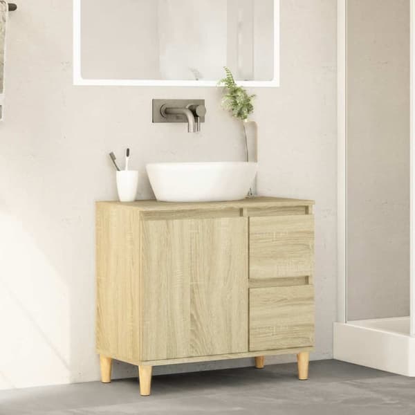 vidaXL Kylpyhuoneen kaappi Sonoma-tammi 65x33x60 cm tekninen puu