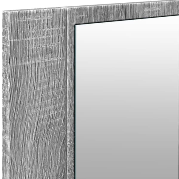 vidaXL badeværelsesskab m. spejl og LED-lys 100x12x45 cm grå sonoma-eg