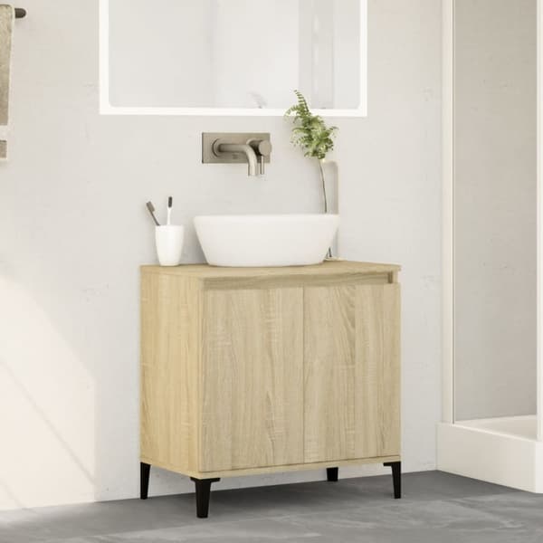 vidaXL underskab til håndvask 58x33x60 cm konstrueret træ sonoma-eg
