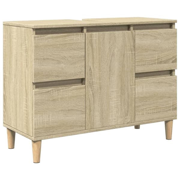 vidaXL Tvättställsskåp sonoma-ek 80x33x60 cm konstruerat trä