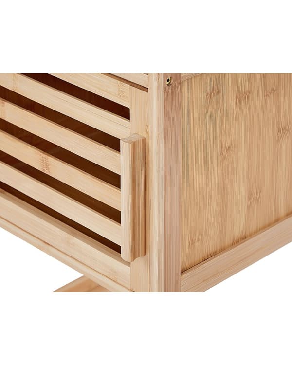 Hylly vaalea bambu 36 x 30 x 114 cm neljällä hyllyllä kaapilla kylpyhuoneen moderni tyyli