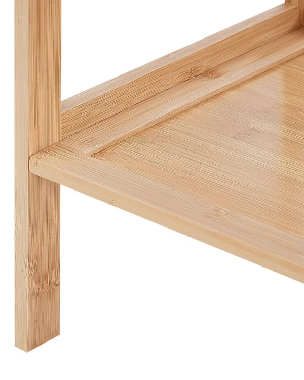 Hylly vaalea bambu 36 x 30 x 114 cm neljällä hyllyllä kaapilla kylpyhuoneen moderni tyyli