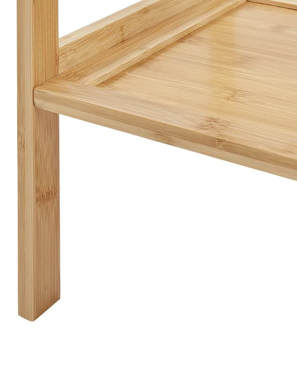 Hylly vaalea bambu 36 x 30 x 91 cm kolmella hyllyllä kaapilla kylpyhuoneen moderni tyyli
