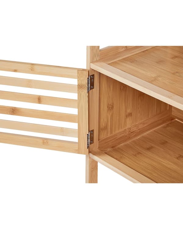 Hylde light bambus 36 x 30 x 114 cm med fire hylder med skab til badeværelse i modern stil