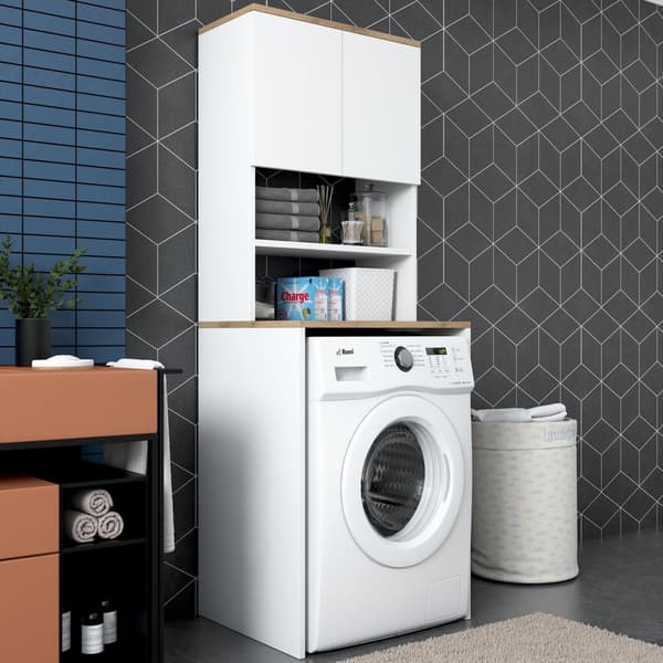 Chic Home Kadi kylpyhuonetaso 60x65xK184 cm, valkoinen/beige