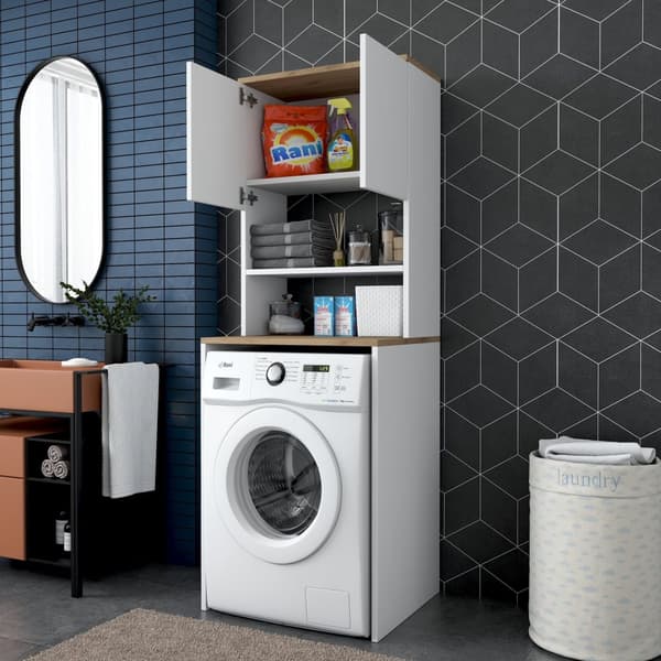 Chic Home Kadi kylpyhuonetaso 60x65xK184 cm, valkoinen/beige