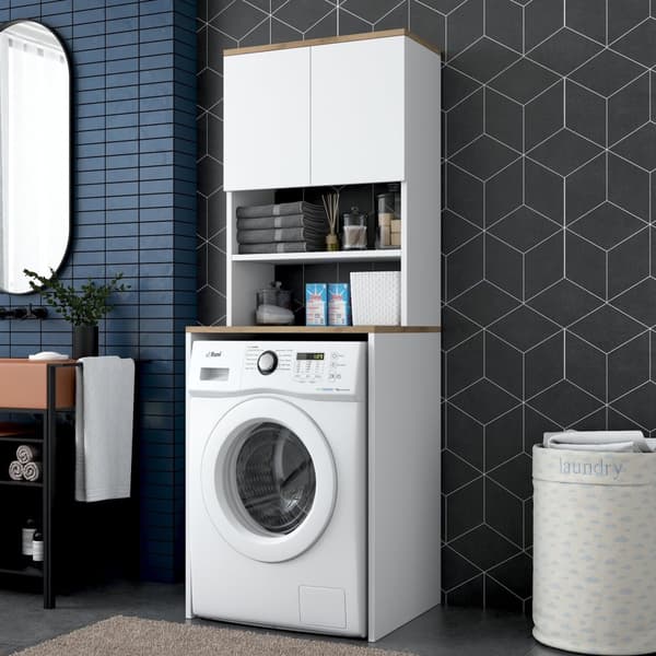 Chic Home Kadi kylpyhuonetaso 60x65xK184 cm, valkoinen/beige