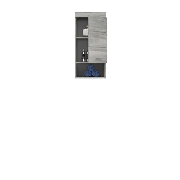 Homes-jones - X1DB3721 - Soul Badrum, Garderob, Hängskåp, Konstruerat trä, Rökt Silver, 37 x 79 x 24 cm