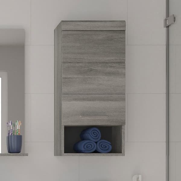 Homes-jones - X1DB3721 - Soul Badrum, Garderob, Hängskåp, Konstruerat trä, Rökt Silver, 37 x 79 x 24 cm