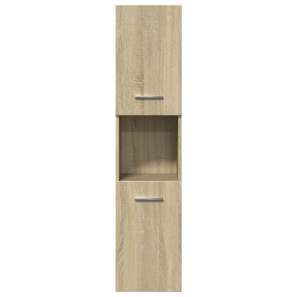 vidaXL badeværelsesskab 30x30x130 cm spånplade sonoma-eg