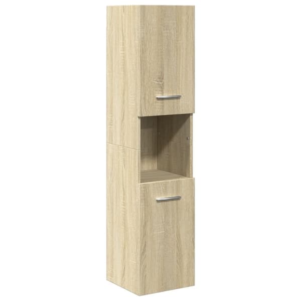 vidaXL badeværelsesskab 30x30x130 cm spånplade sonoma-eg